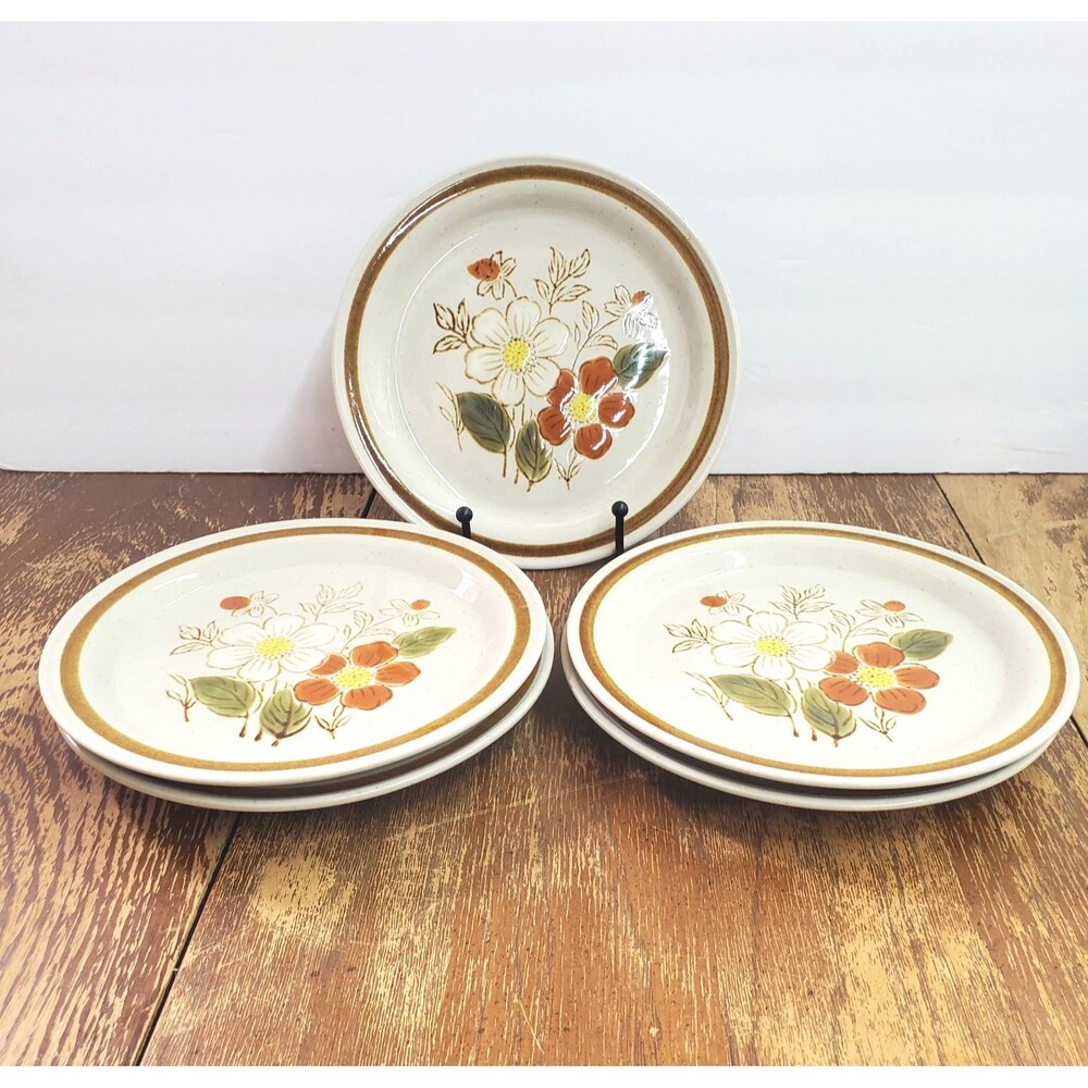 Set of 6 Vintage Old Brook Collection Stonecreek Bread Plates Japan Stoneware